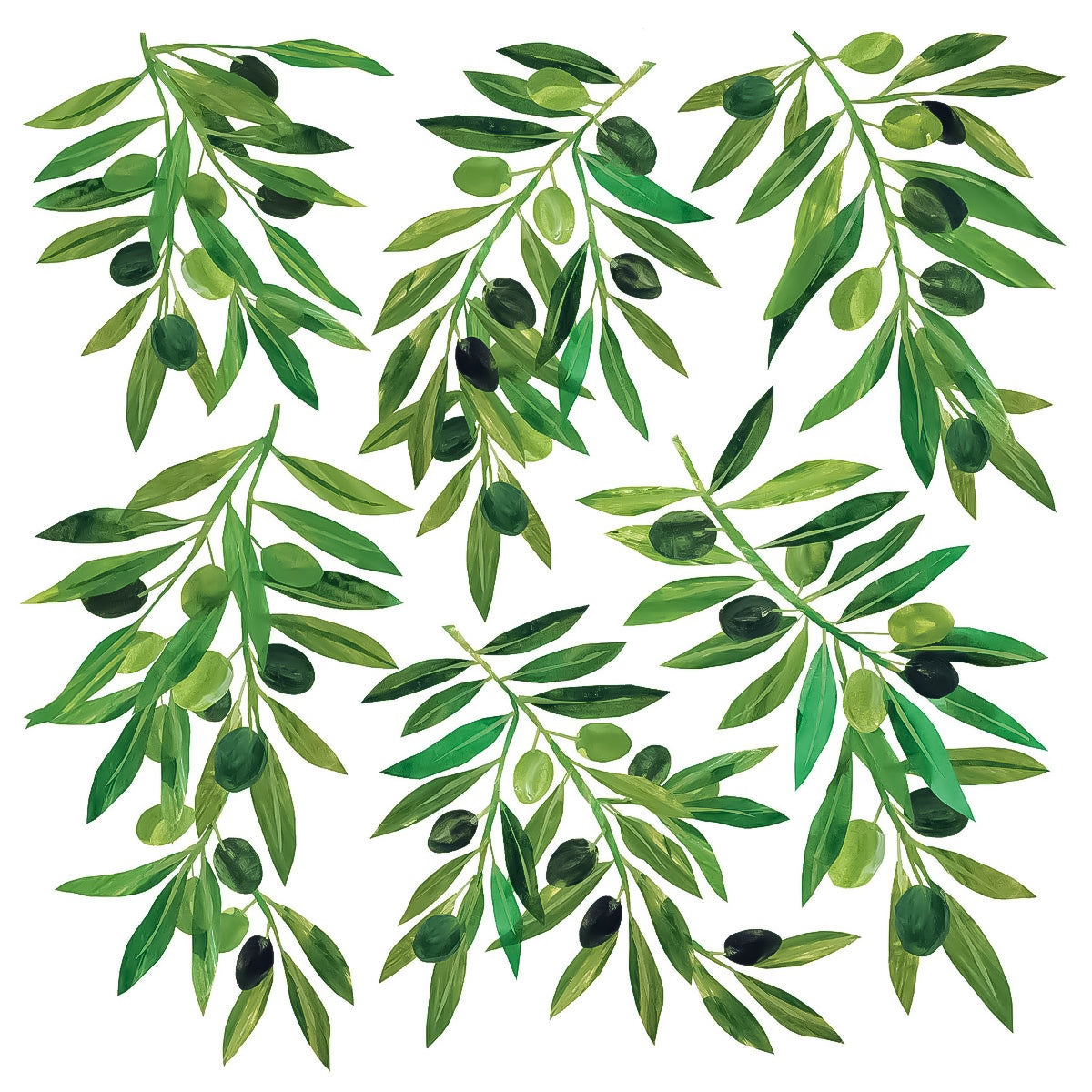 Guardanapo para Decoupage Ambiente 33x33cm com 20 Unidades - Folhas de Oliveiras