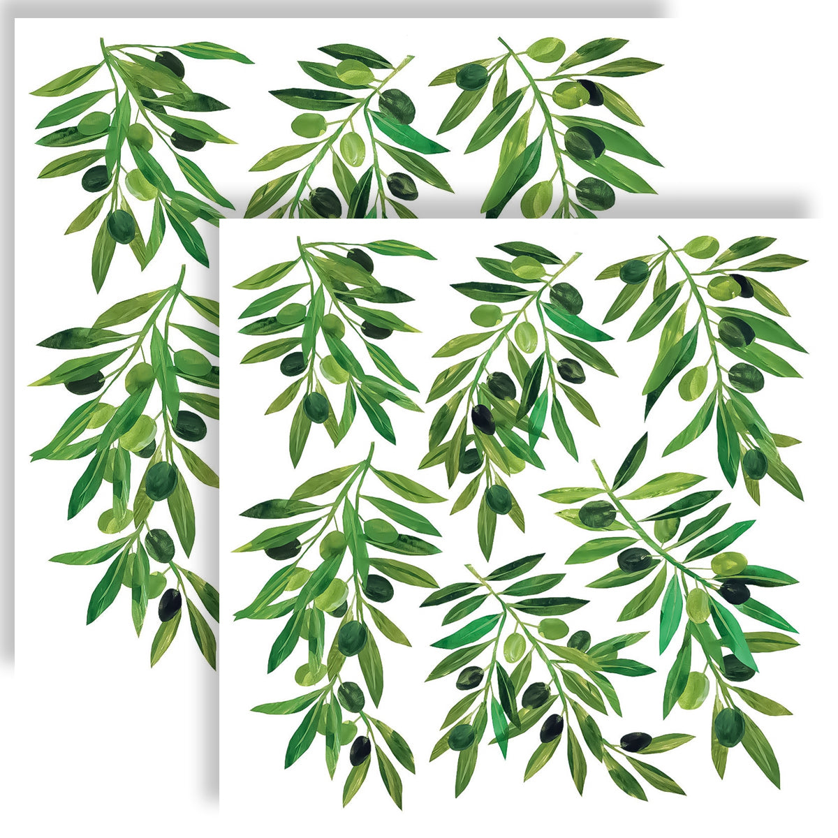 Guardanapo para Decoupage Ambiente 33x33cm com 20 Unidades - Folhas de Oliveiras