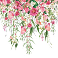 Guardanapo para Decoupage Ambiente 33x33cm com 20 Unidades - Flores e Borboletas