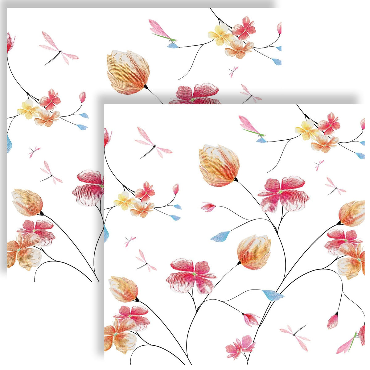Guardanapo para Decoupage Ambiente 33x33cm com 20 Unidades - Galhos e Flores Suzanne