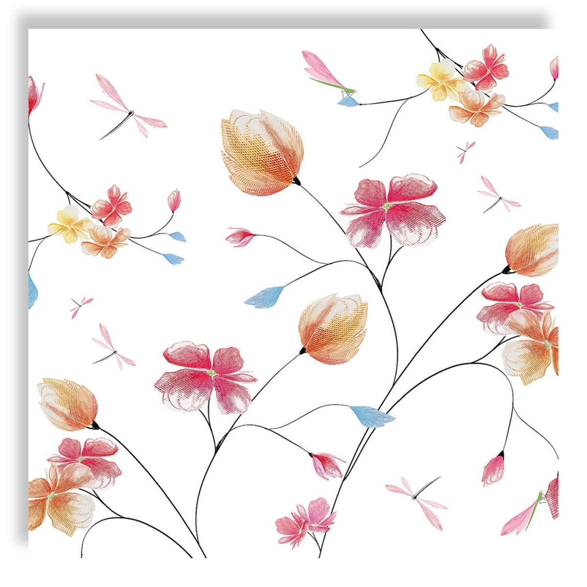 Guardanapo para Decoupage Ambiente 33x33cm com 20 Unidades - Galhos e Flores Suzanne