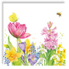Guardanapo para Decoupage Ambiente 33x33cm com 20 Unidades - Borboletas Flores e Abelha