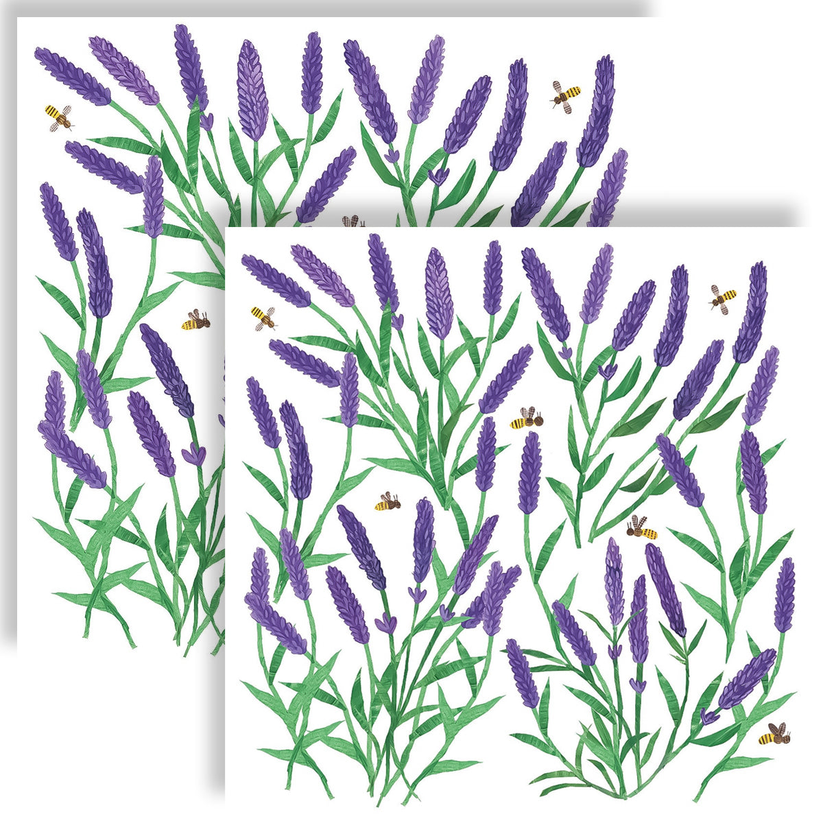Guardanapo para Decoupage Ambiente 33x33cm com 20 Unidades - Abelhas e Lavanda