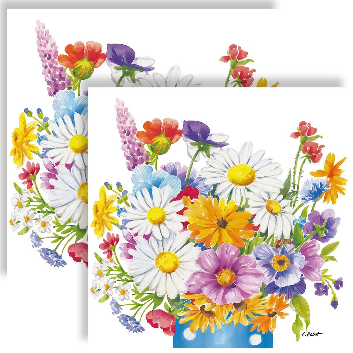Guardanapo para Decoupage Ambiente 33x33cm com 20 Unidades - Vaso de Flores