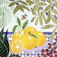 Guardanapo para Decoupage Ambiente 33x33cm com 20 Unidades - Folhas Abelhas e Laranjas