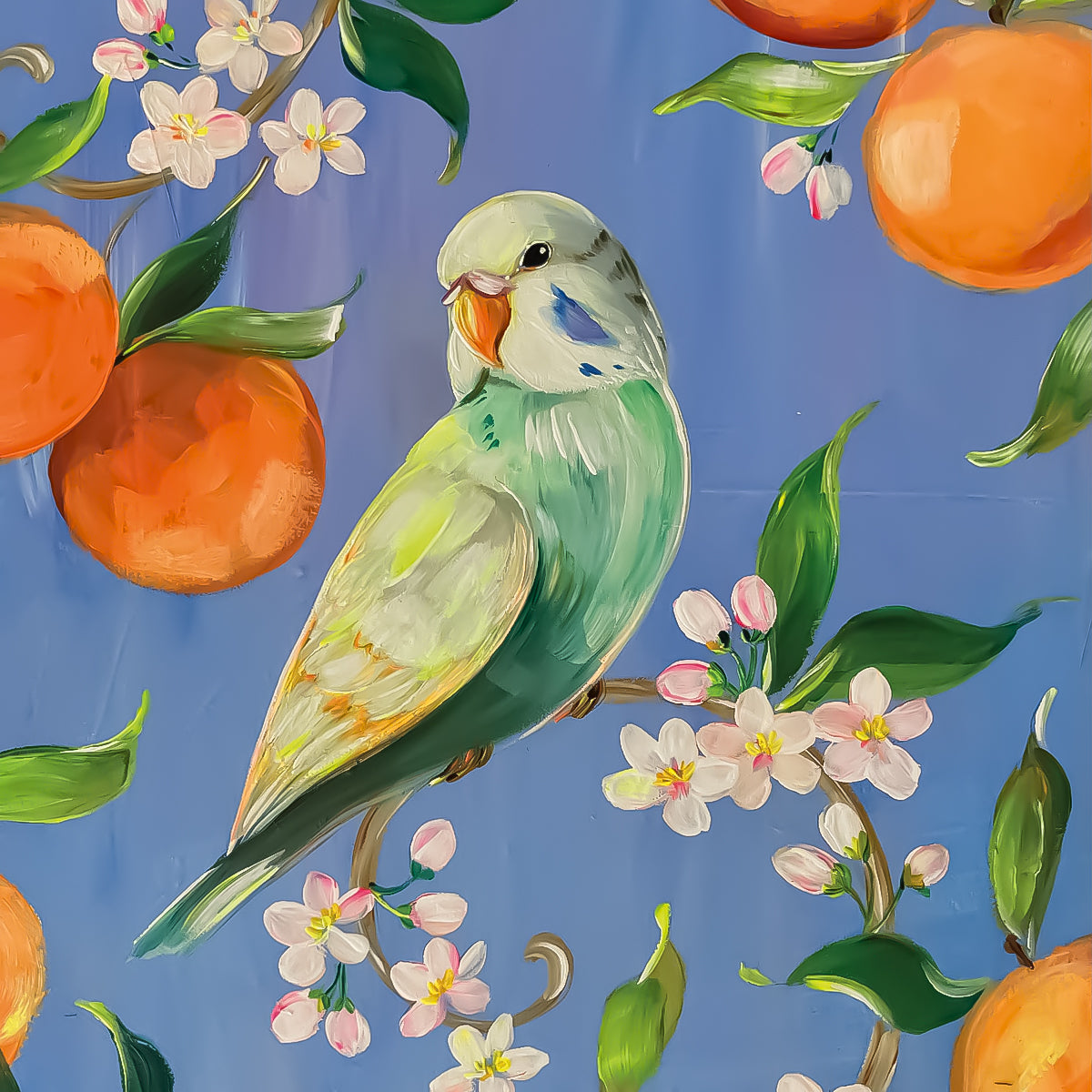 Guardanapo para Decoupage Ambiente 33x33cm com 20 Unidades - Pássaro Flores e Laranjas