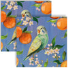 Guardanapo para Decoupage Ambiente 33x33cm com 20 Unidades - Pássaro Flores e Laranjas