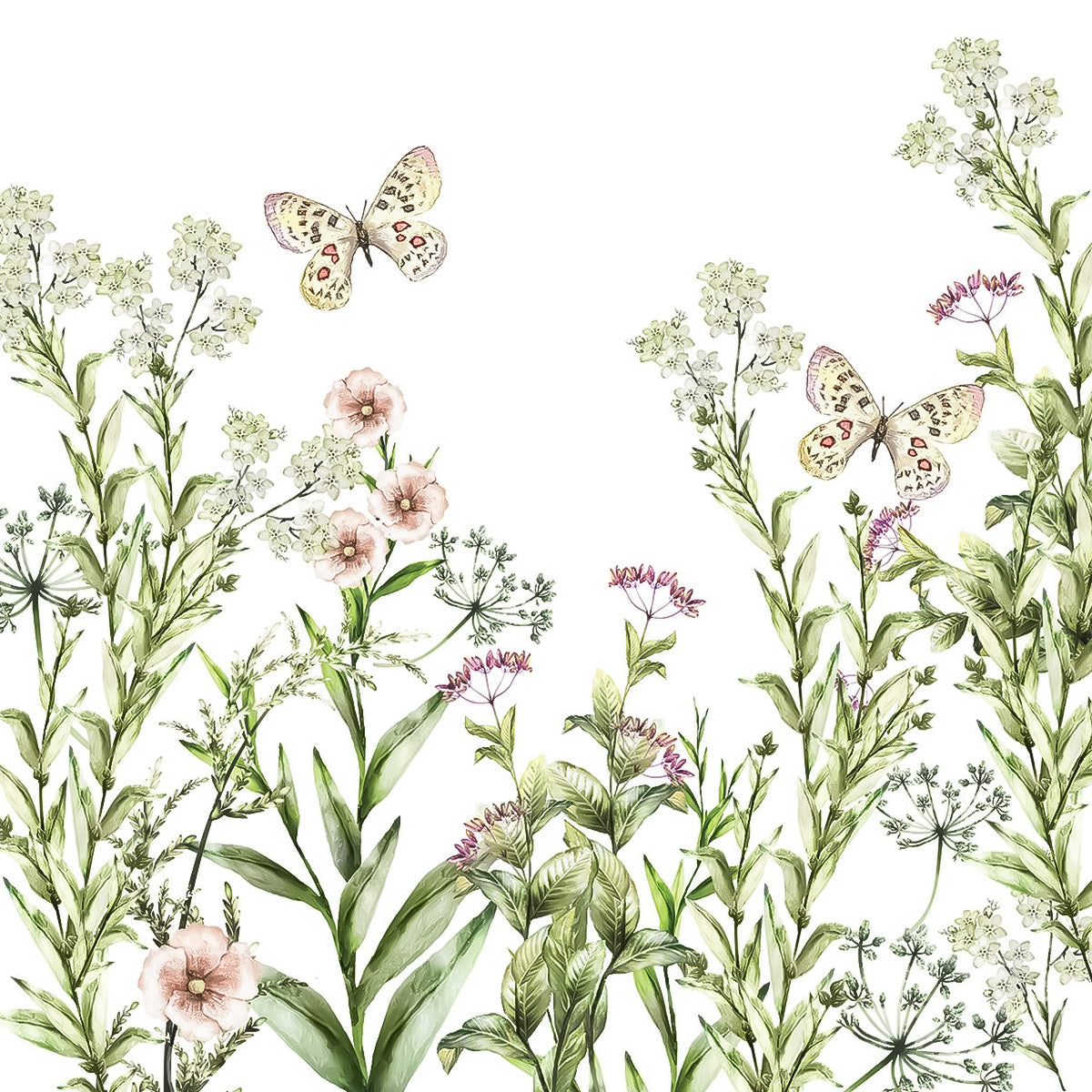 Guardanapo para Decoupage Ambiente 33x33cm com 20 Unidades - Flores e Borboletas