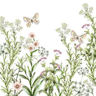 Guardanapo para Decoupage Ambiente 33x33cm com 20 Unidades - Flores e Borboletas