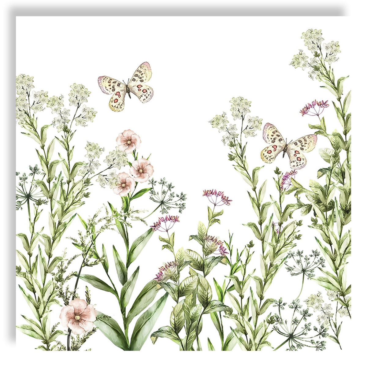 Guardanapo para Decoupage Ambiente 33x33cm com 20 Unidades - Flores e Borboletas