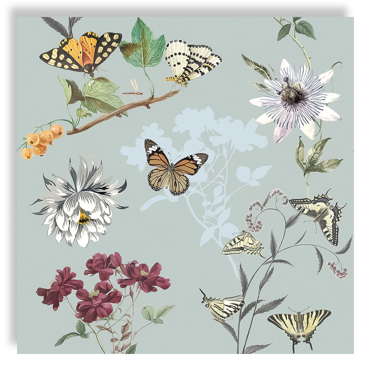 Guardanapo para Decoupage Ambiente 33x33cm com 20 Unidades - Flores e Borboletas