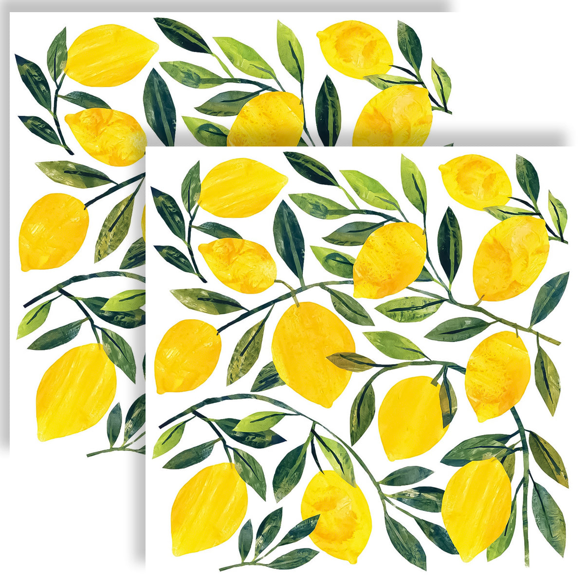 Guardanapo para Decoupage Ambiente 33x33cm com 20 Unidades - Planta Citronela e Limão