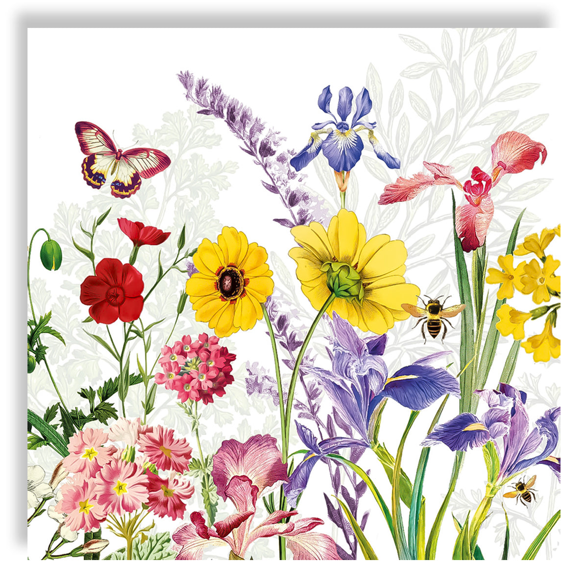 Guardanapo para Decoupage Ambiente 33x33cm com 20 Unidades - Borboleta e Flores Imagination