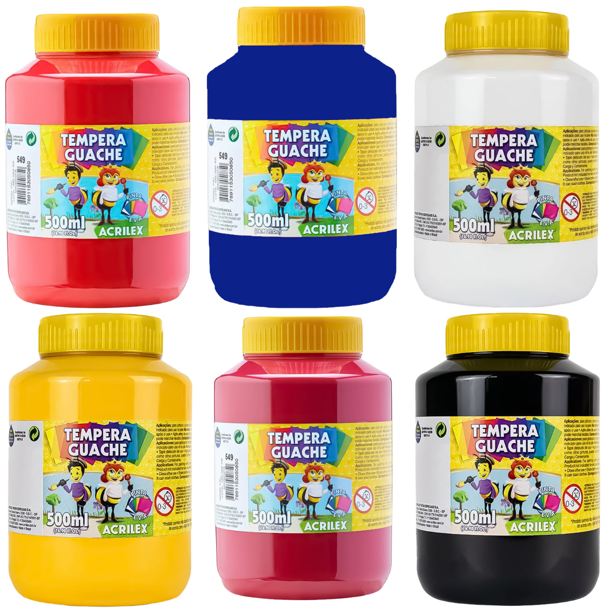 Tinta Tempera Guache Acrilex 500ml