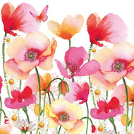 Guardanapo para Decoupage Ambiente 33x33cm com 2 Unidades - Flores Papoulas e Margaridas