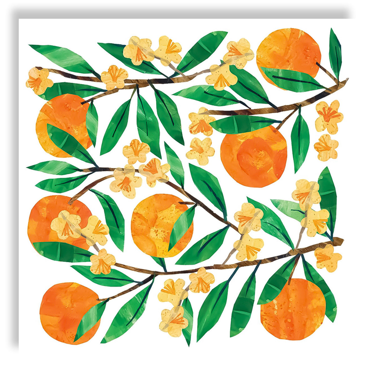 Guardanapo para Decoupage Ambiente 33x33cm com 2 Unidades - Galhos e Tangerina