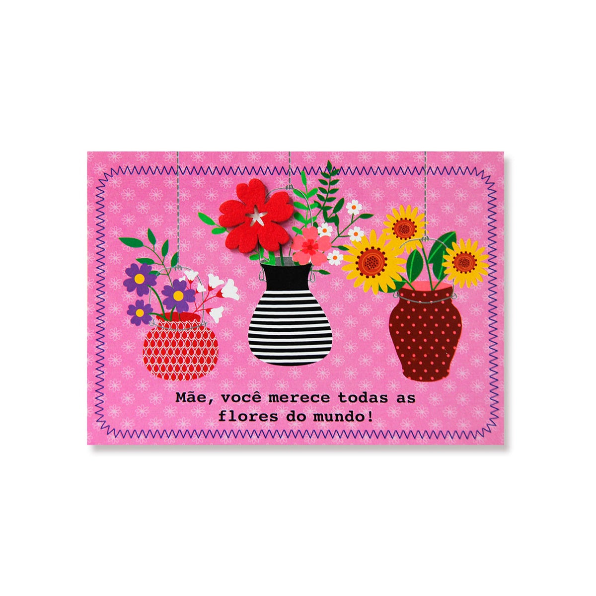Cartão Mix Mãe Três Vasos - Fina Ideia - 11×15,5cm com Envelope