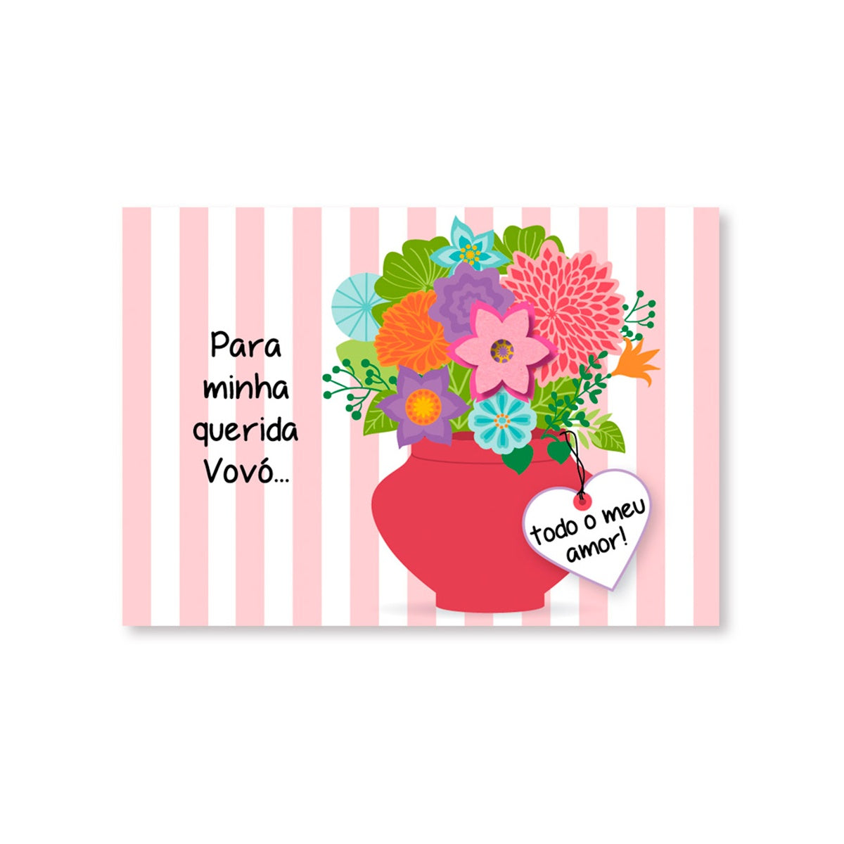Cartão Mix Avó Vaso Flores - Fina Ideia - 11×15,5cm com Envelope