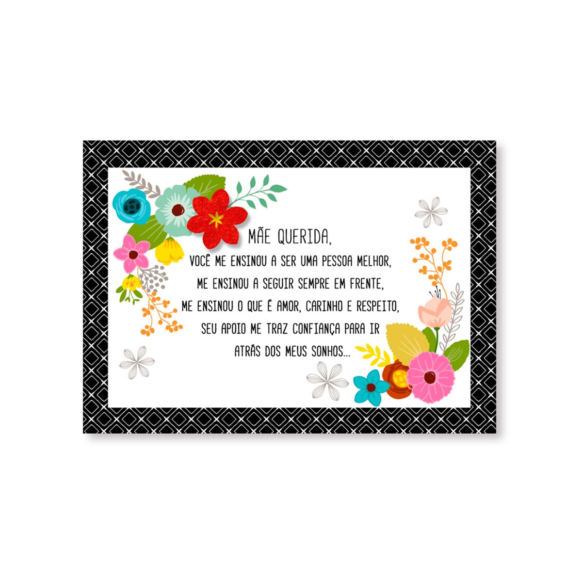 Cartão Mix Mãe Floral Grafismo - Fina Ideia - 11×15,5cm com Envelope