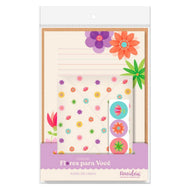 Kit Papel Carta Flores para Você com 4 Unidades - Fina Ideia