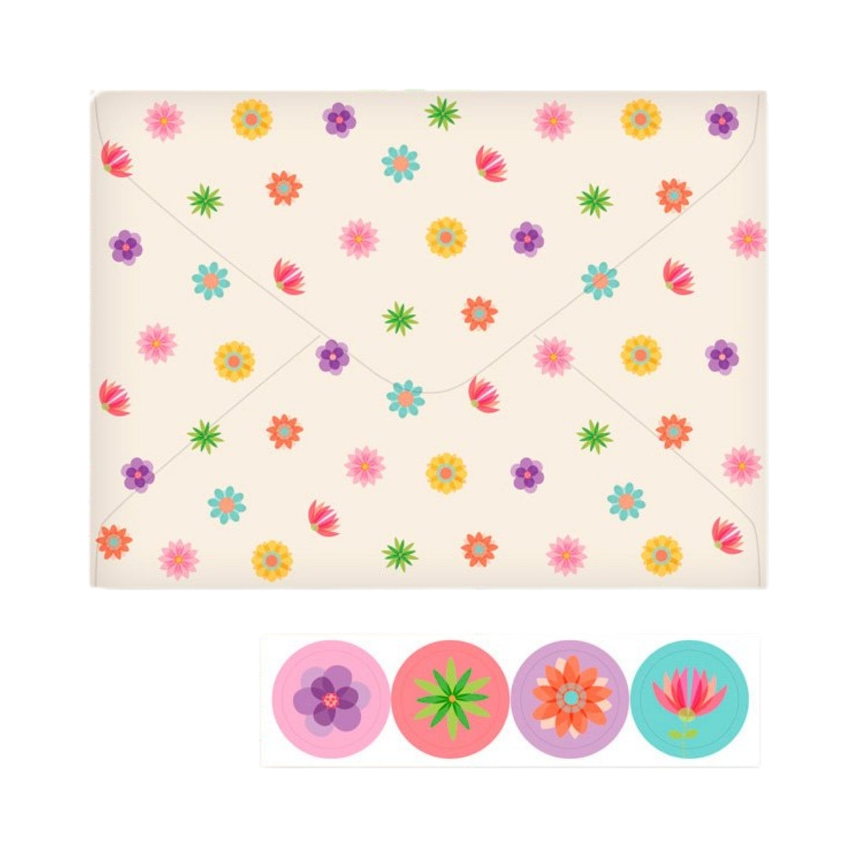 Kit Papel Carta Flores para Você com 4 Unidades - Fina Ideia