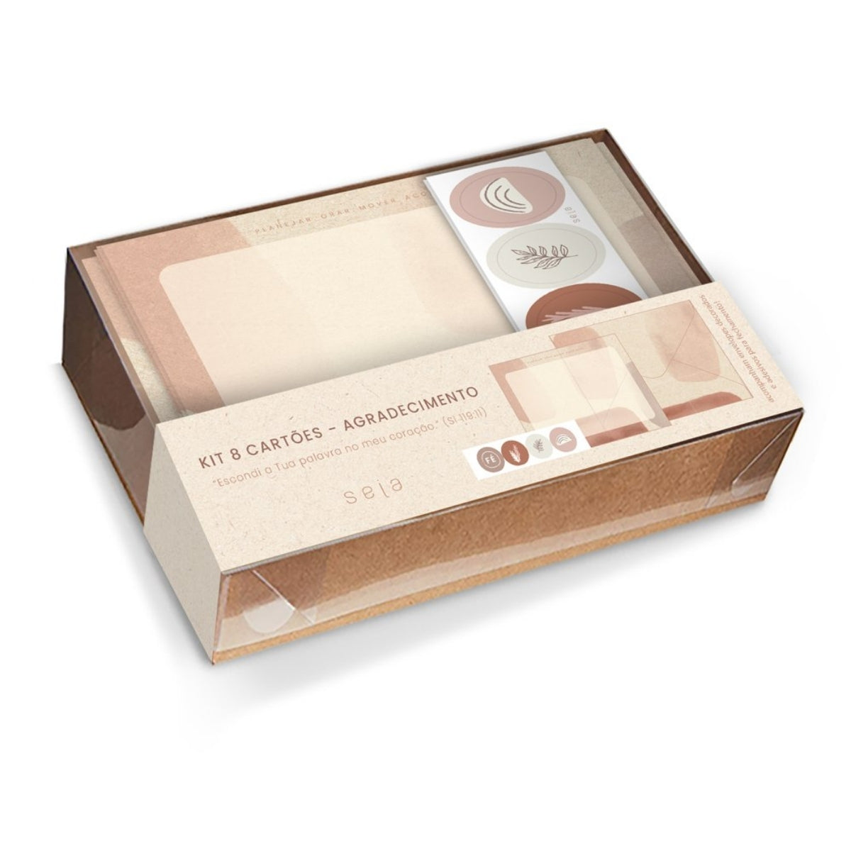 Kit Cartões Agradecimento com 8 Unidades Seja + - Fina Ideia