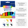 Estojo Tinta Dimensional Acrilex Brilhante 20ml com 6 Cores