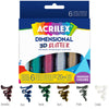 Estojo Tinta Dimensional Acrilex Glitter 20ml com 6 Cores