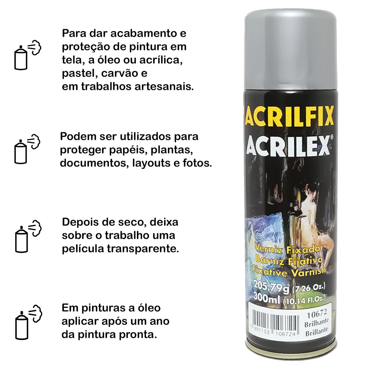 Verniz Acrilfix Acrilex 300ml Brilhante