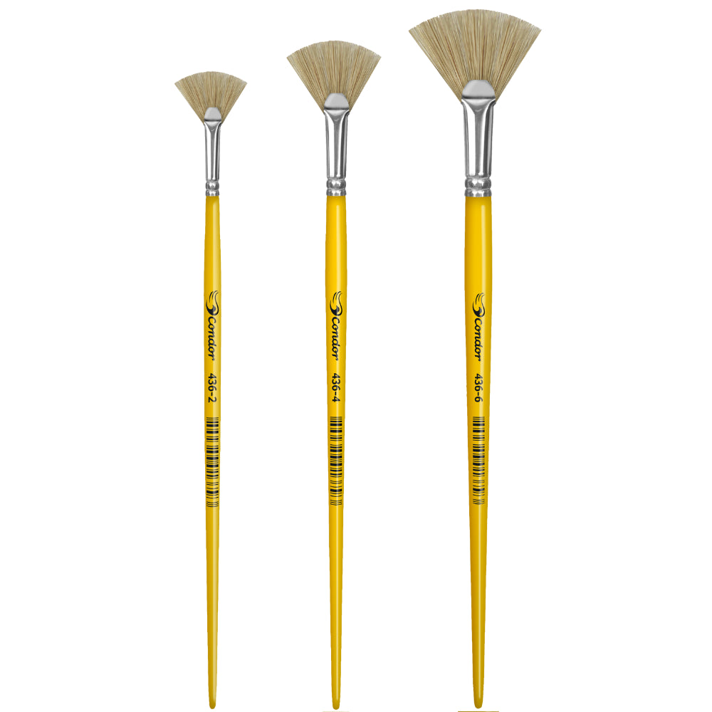 Pincel Condor 436 Leque Pelo Natural Cabo Longo