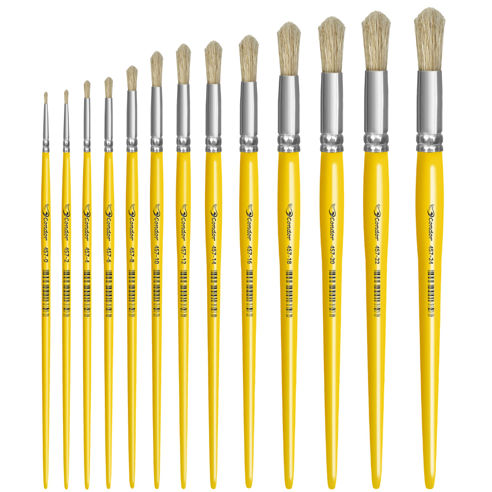 Pincel Condor 457 Redondo Pelo Natural Cabo Longo