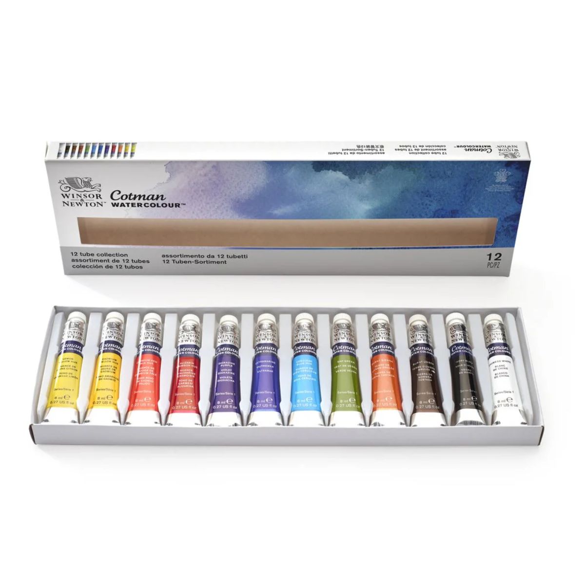 Estojo Tinta Aquarela Cotman Winsor & Newtom 8ml com 12 Cores