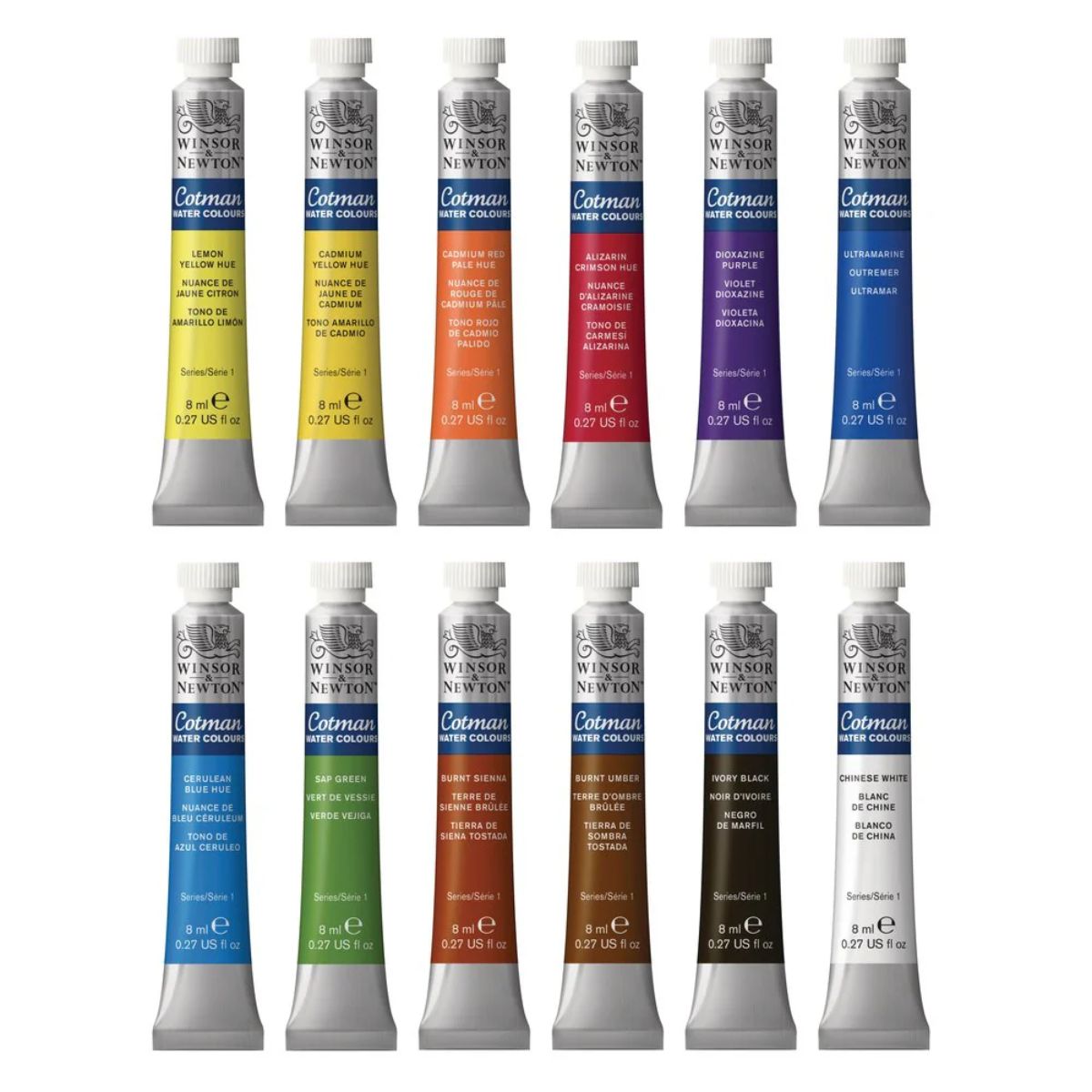 Estojo Tinta Aquarela Cotman Winsor & Newtom 8ml com 12 Cores
