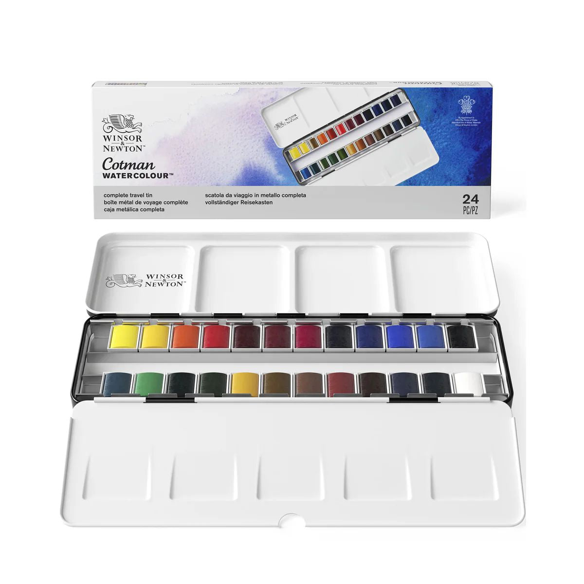 Estojo Tinta Aquarela Pastilha Cotman Winsor & Newton com 24 Cores