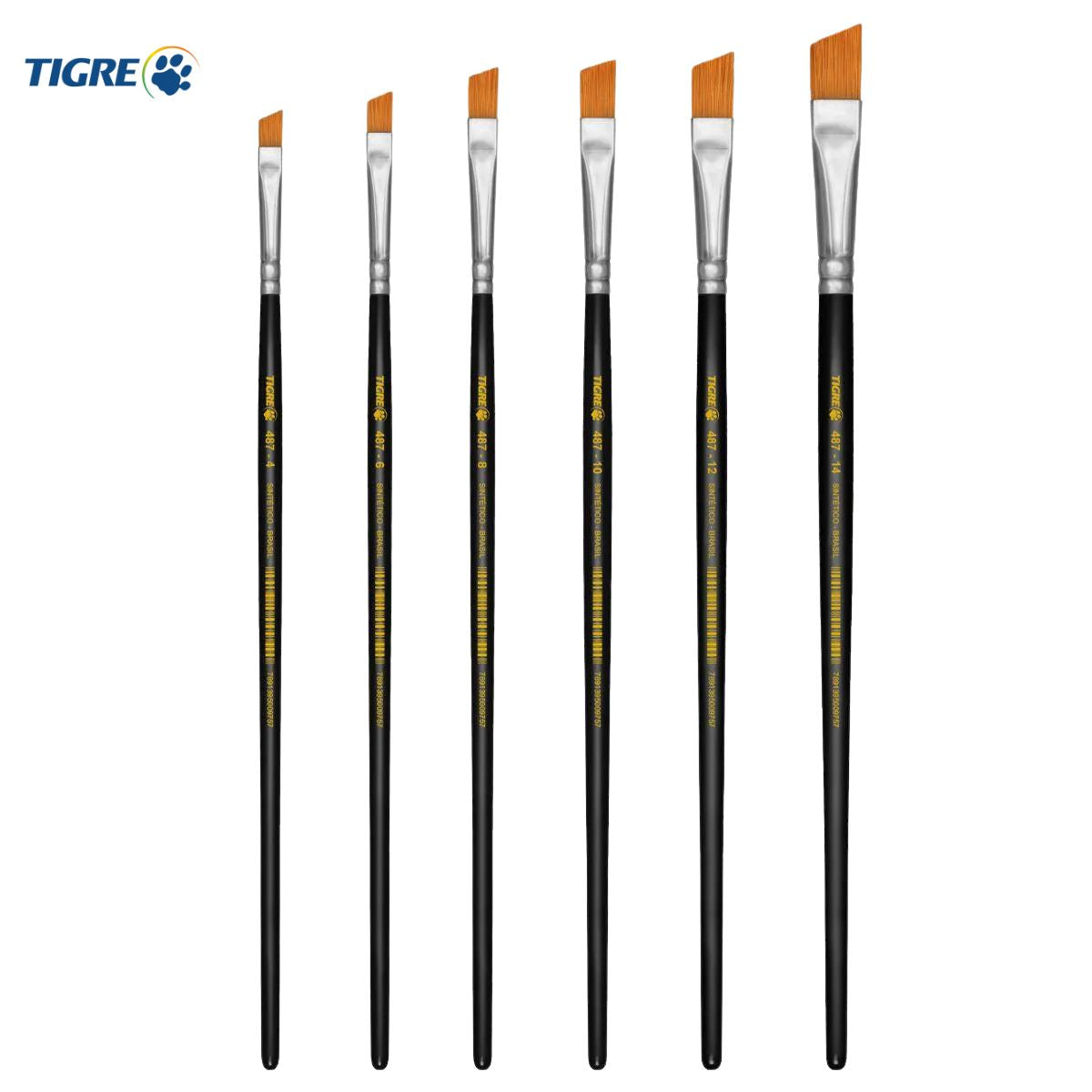 Pincel Chanfrado Tigre 487 Sintético
