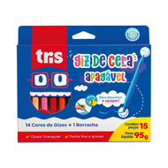 Kit Giz de Cera Apagável com 15 Peças - Tris