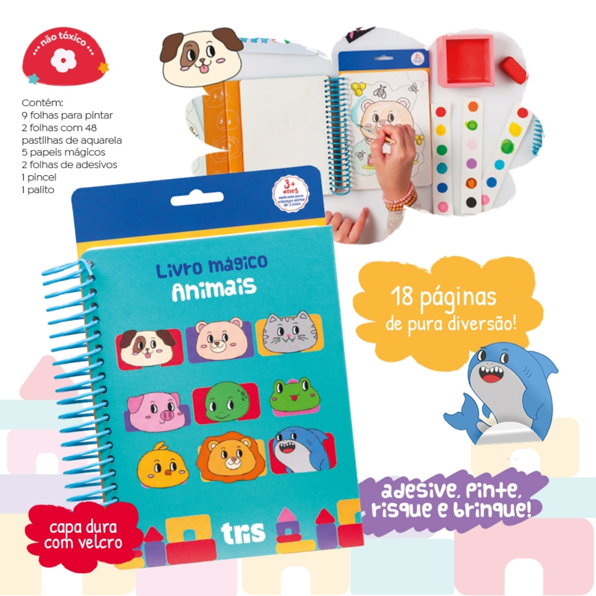 Kit Livro Mágico Toy Animais - Tris
