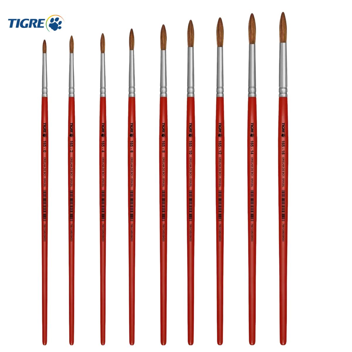 Pincel Redondo Tigre 165 Pelo de Boi