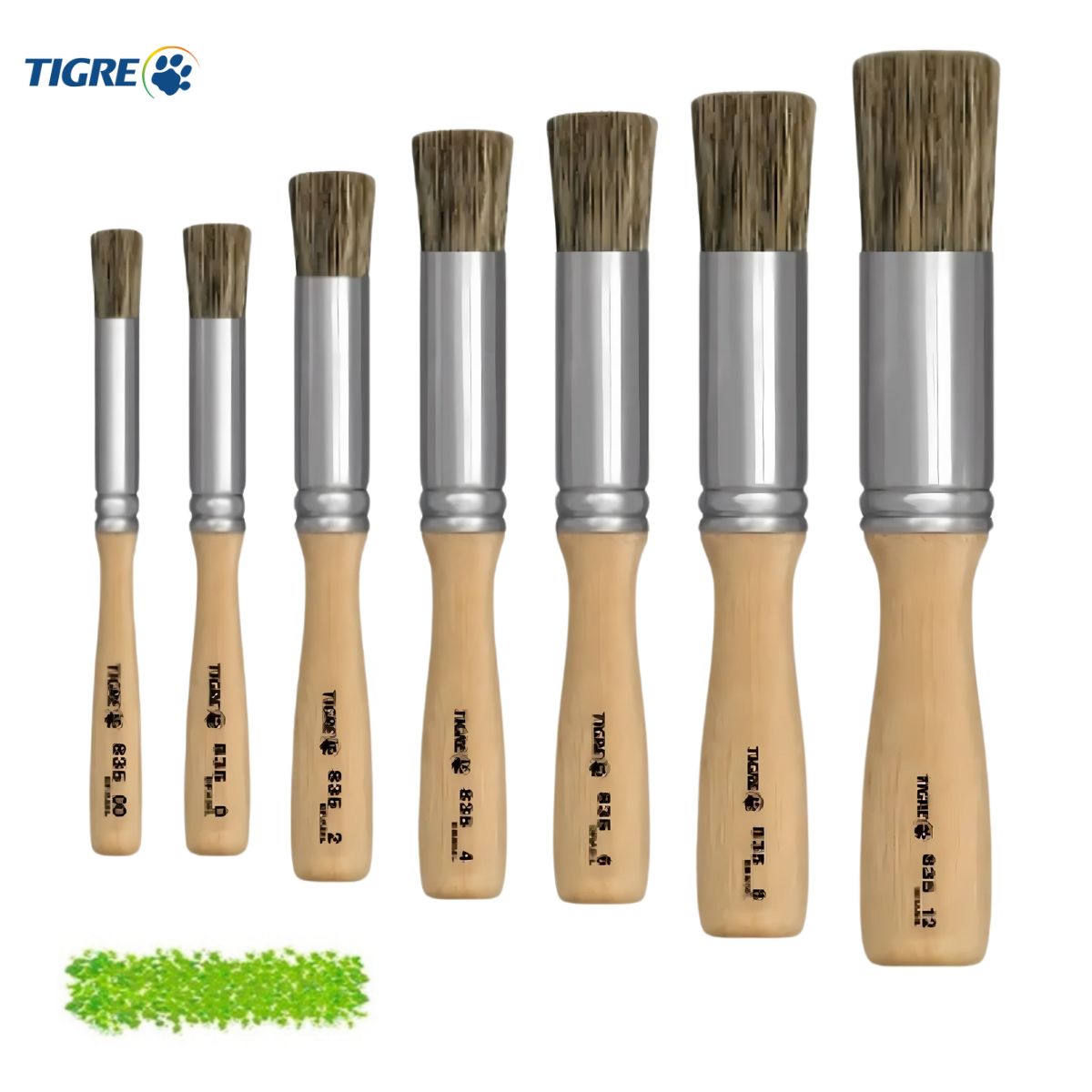 Pincel Broxinha Tigre 835 Redondo Cabo Curto