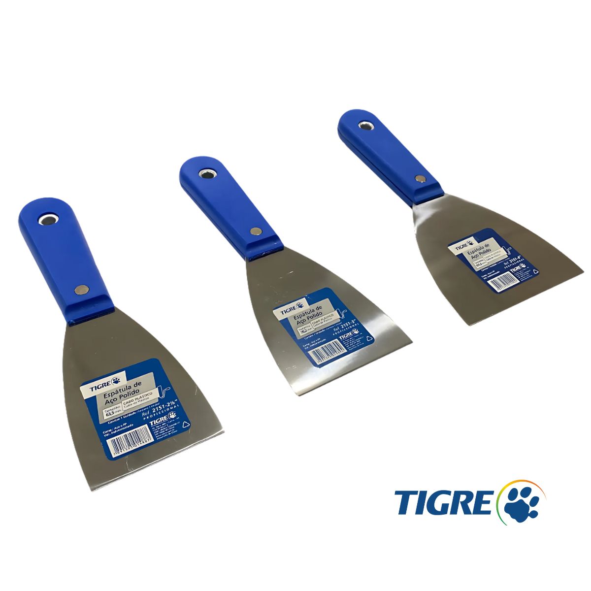 Espátula Aço Polido Tigre 2151 Cabo Plástico
