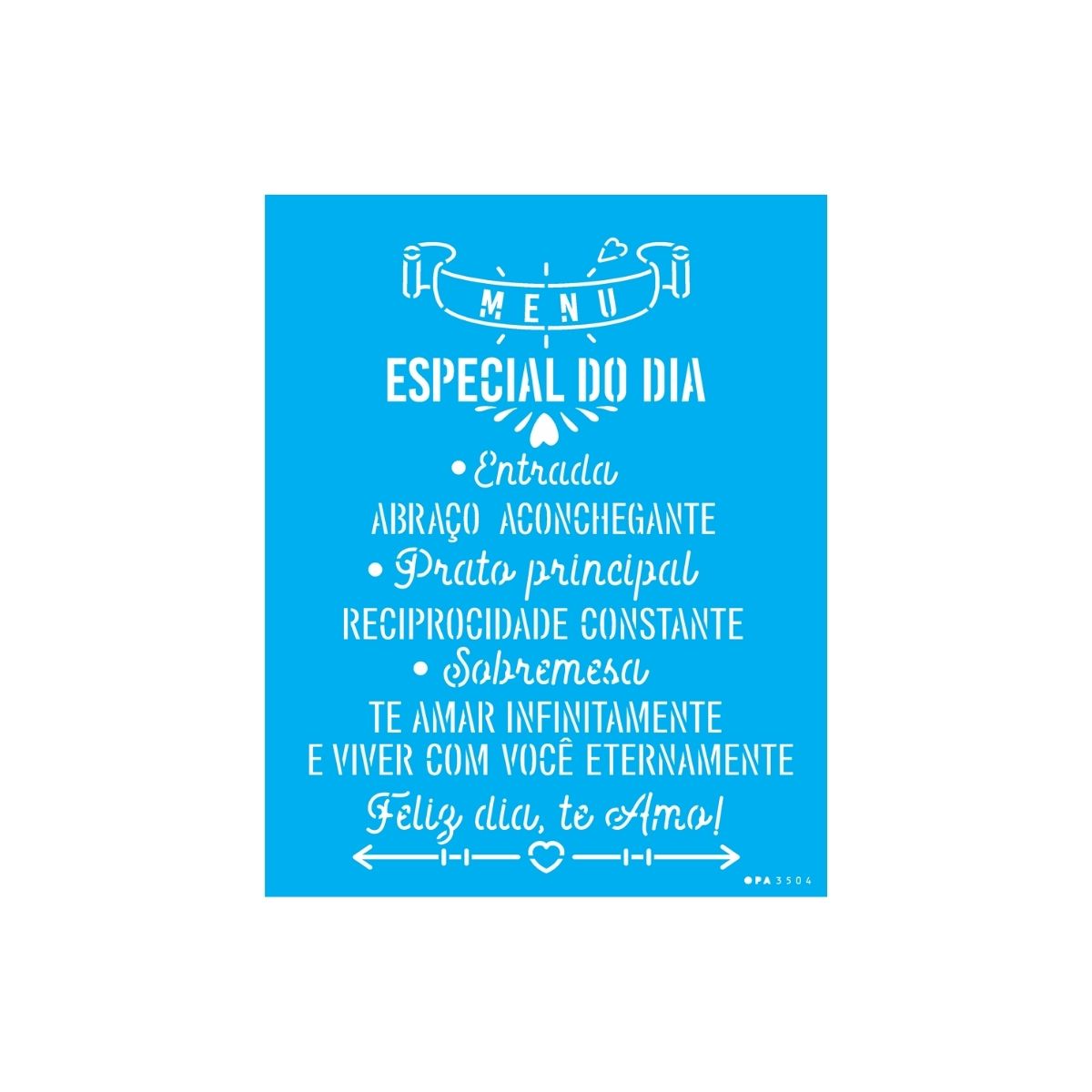 Stencil Opa 20x25cm - Menu do Dia - 3504