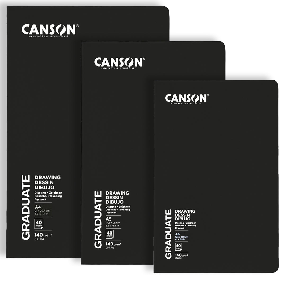 Caderno Canson Art Book Graduate Dessin 140 g/m² 20 Folhas