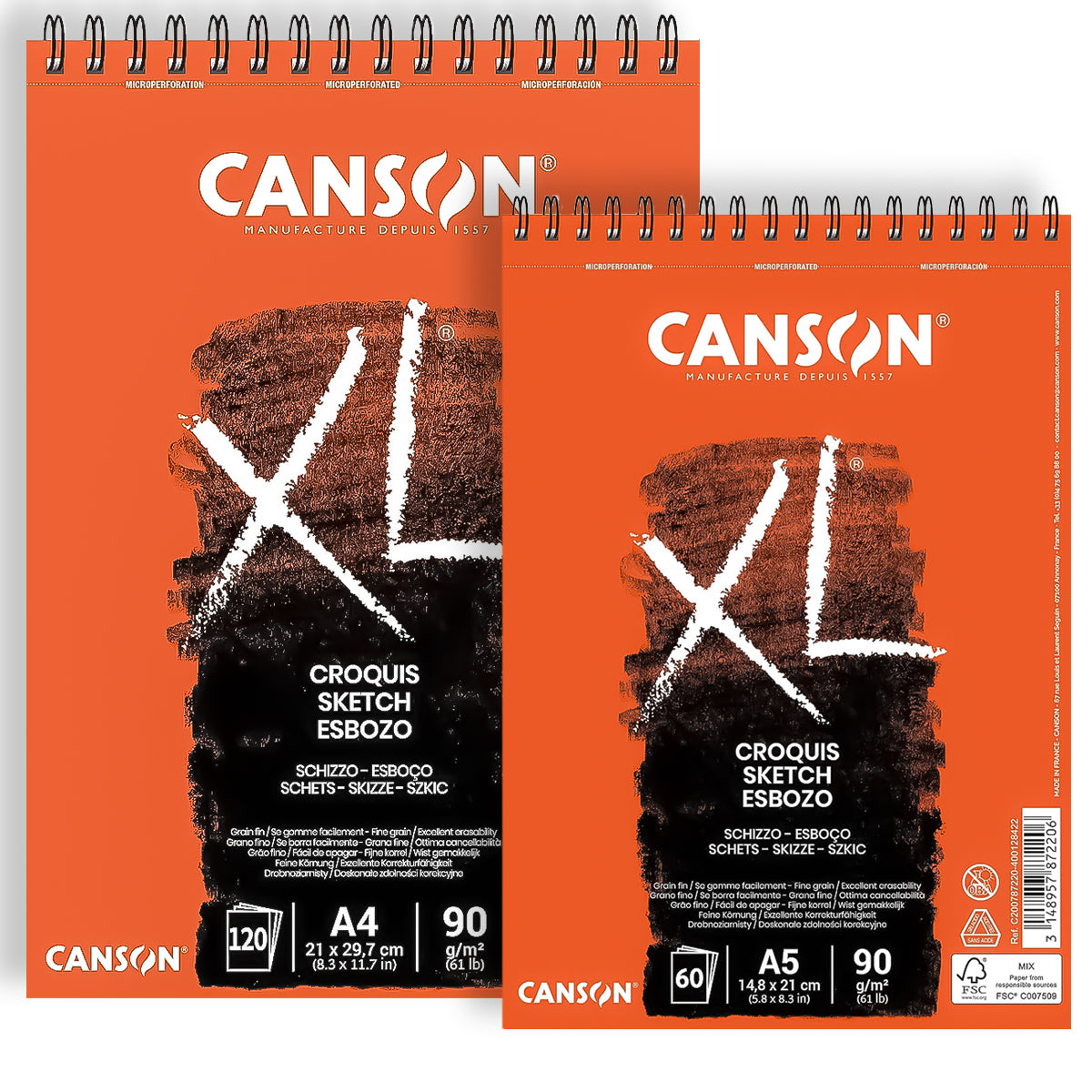Bloco Papel Canson Xl Croquis 90 g/m²