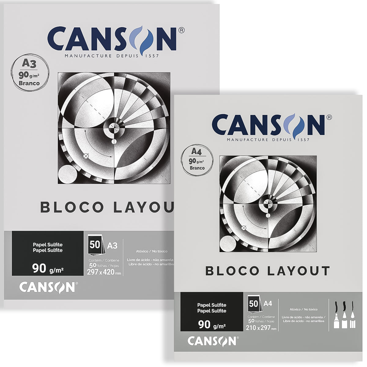 Bloco Canson Linha Técnica Layout 90 g/m² 50 Folhas