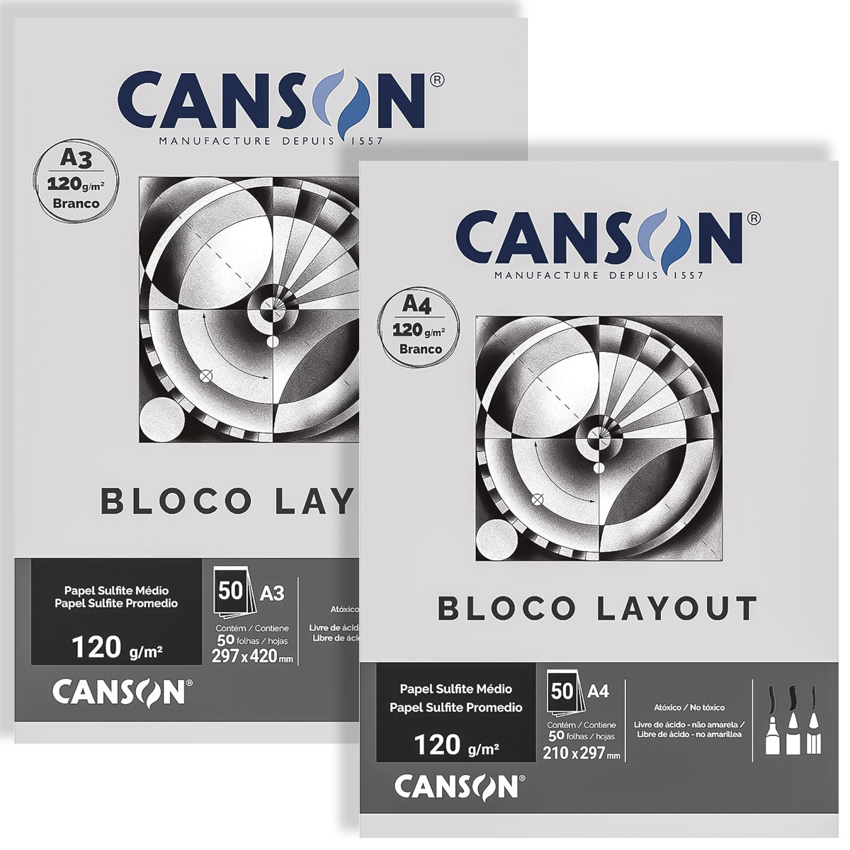 Bloco Canson Linha Técnica Layout 120 g/m² 50 Folhas