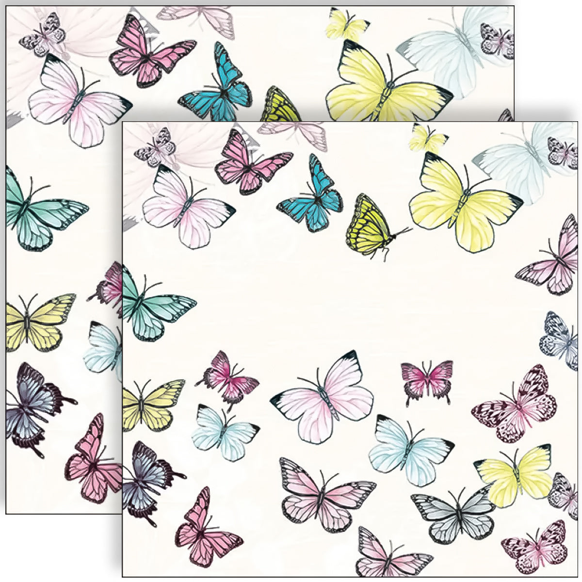 Guardanapo para Decoupage Ambiente 33x33cm com 2 Unidades - Borboleta Branca