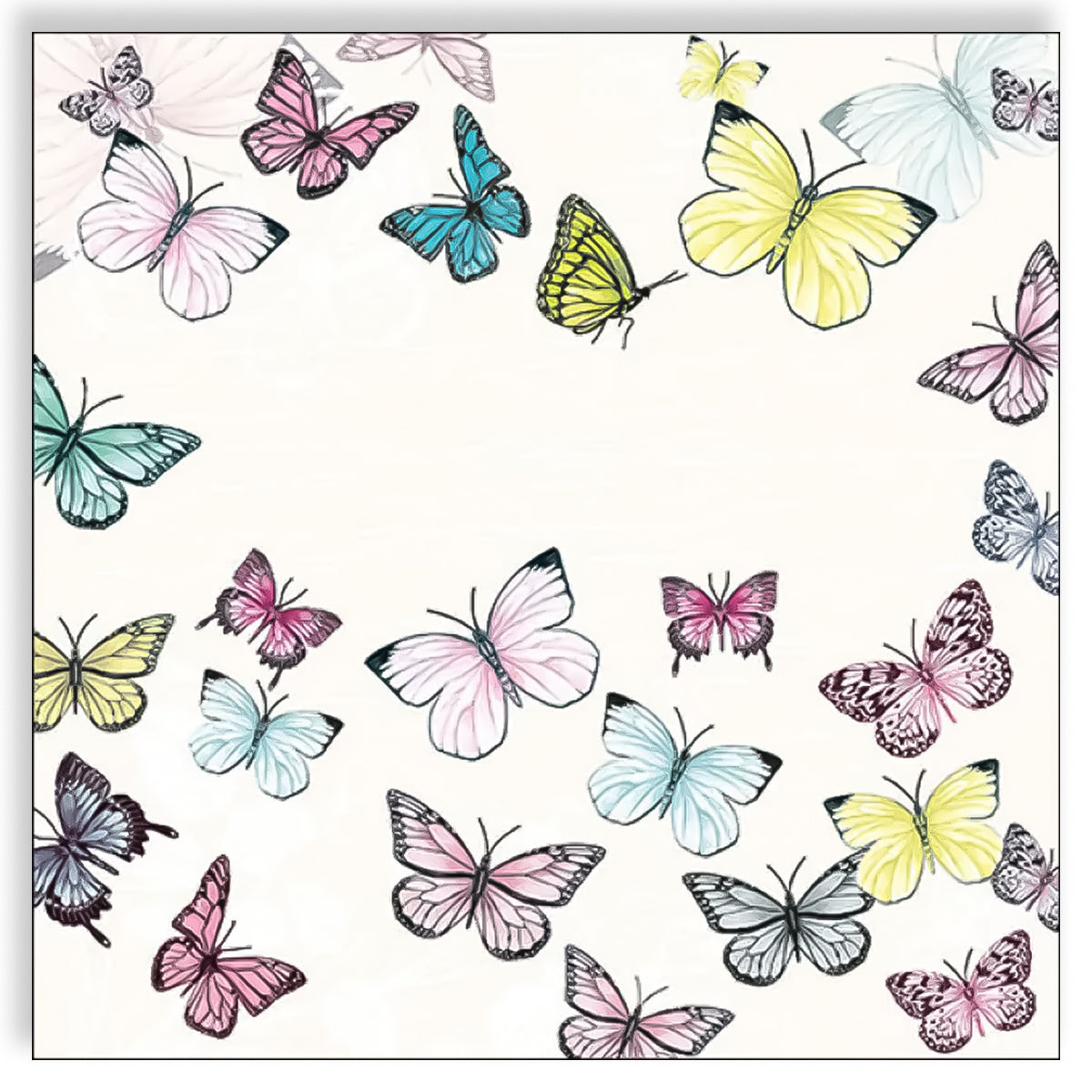 Guardanapo para Decoupage Ambiente 33x33cm com 2 Unidades - Borboleta Branca