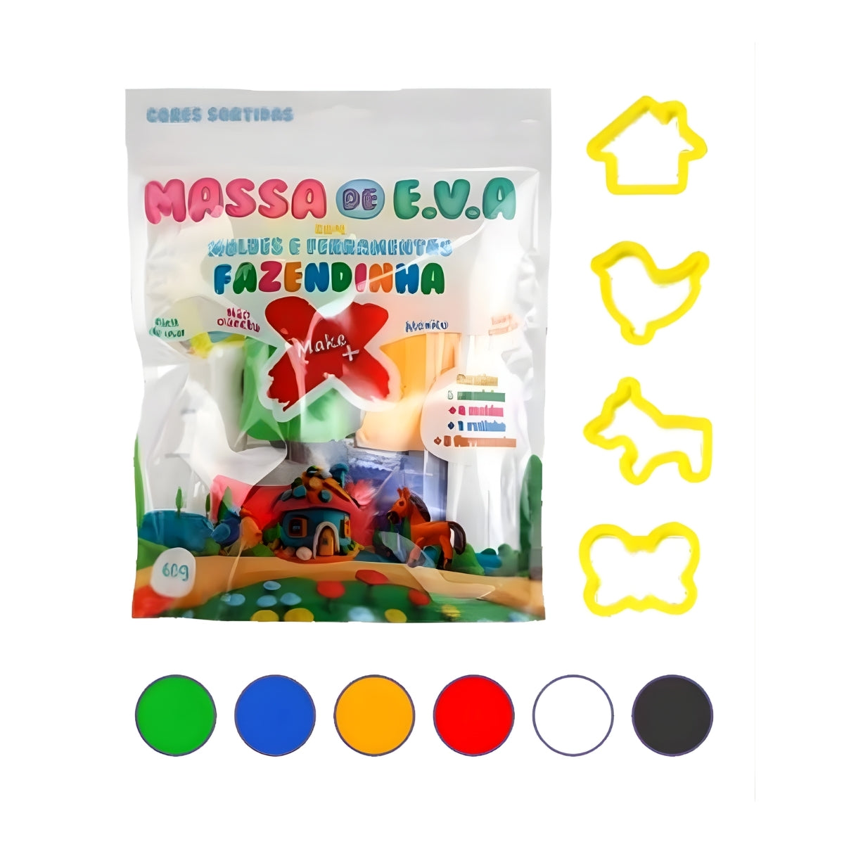 Kit Massa Eva 78g Fazendinha - Make+