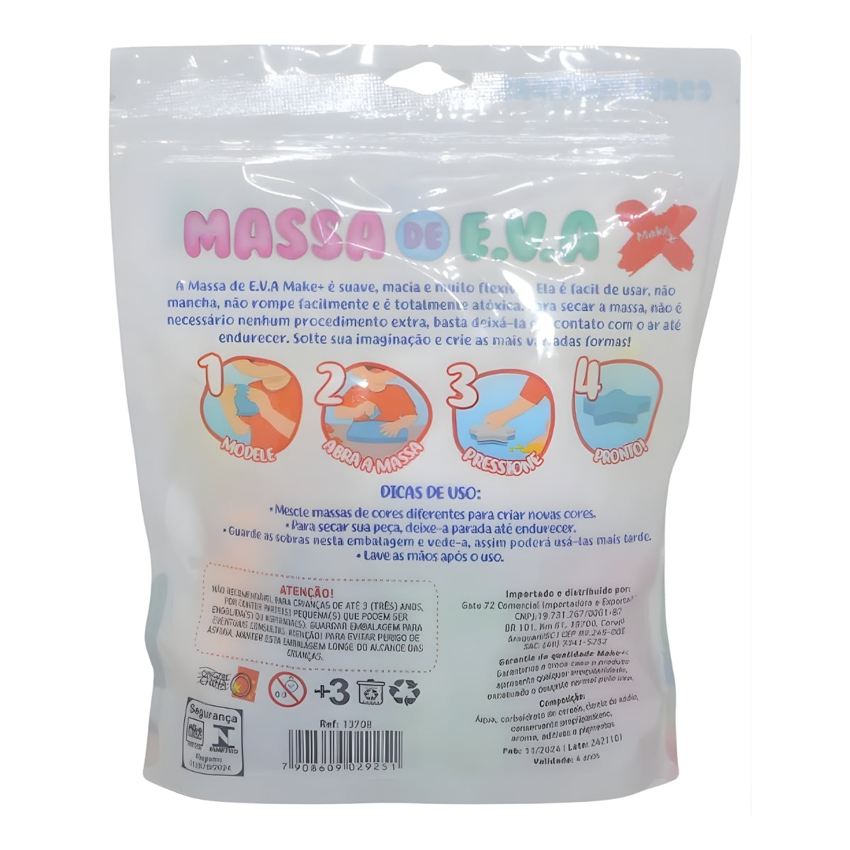 Kit Massa Eva 78g Fazendinha - Make+