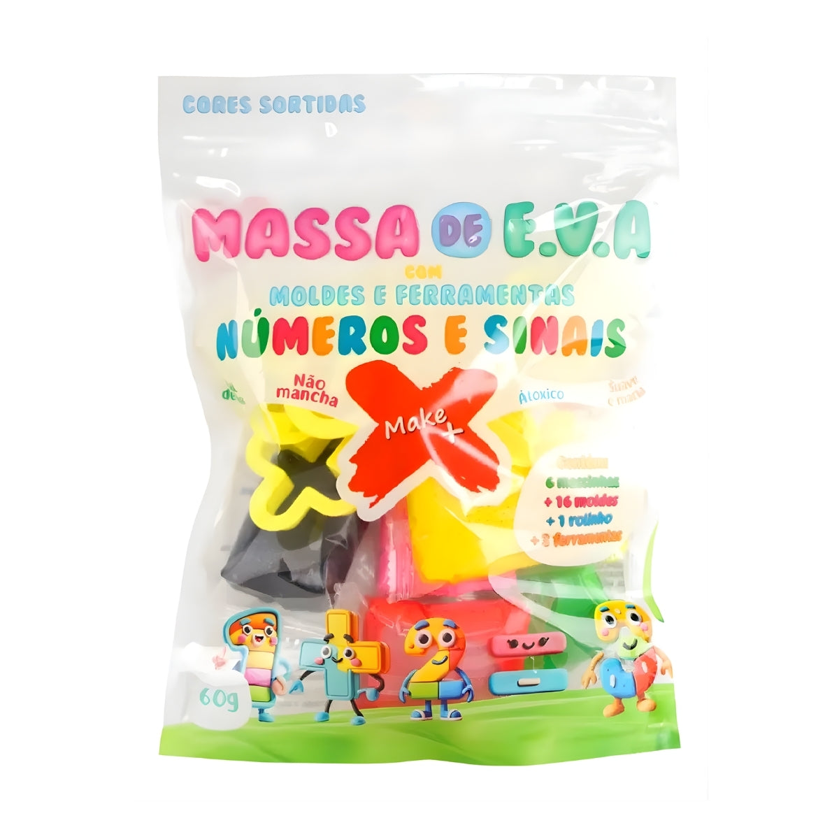 Kit Massa Eva 93g Números e Sinais - Make+